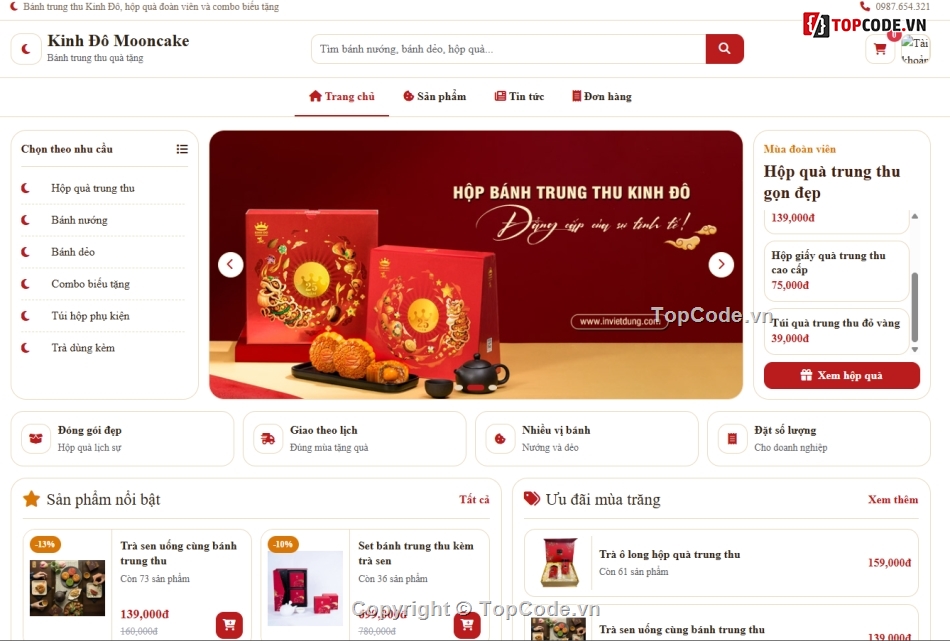 Website bán bánh trung thu,bán bánh,trung thu